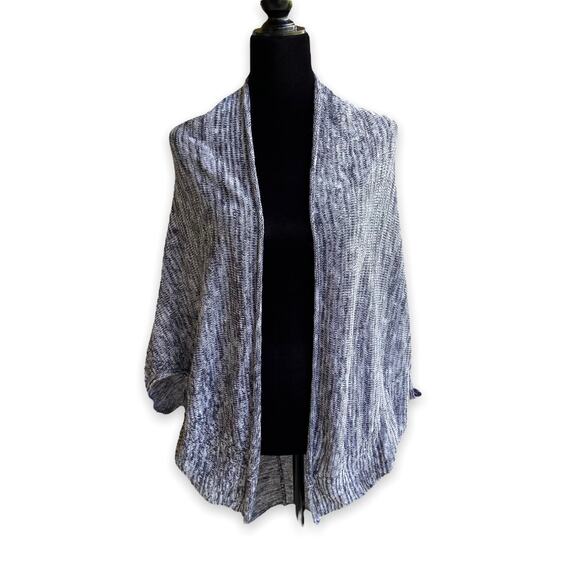 Forever 21 Gray Variegated Loose Fit Open Cardigan Shell Shrug S M Overpiece - Picture 1 of 4